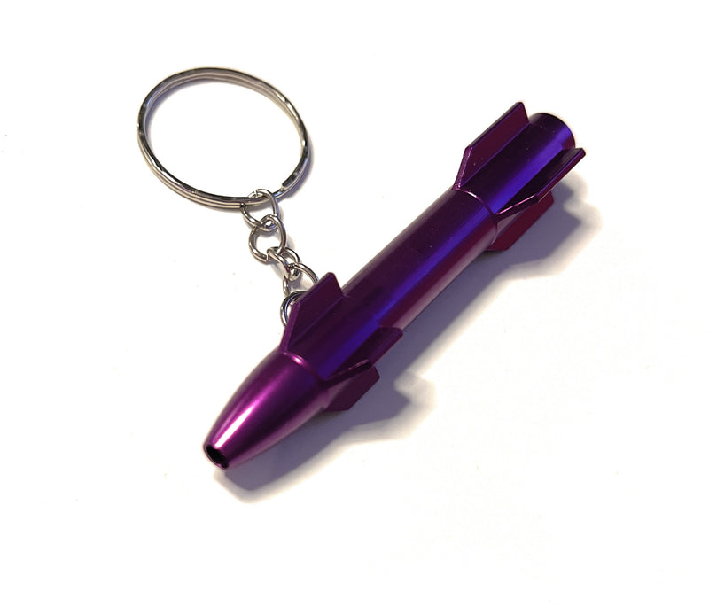 To-Go tube made of aluminum in a rocket look - for your snuff - pull tube - 75mm purple