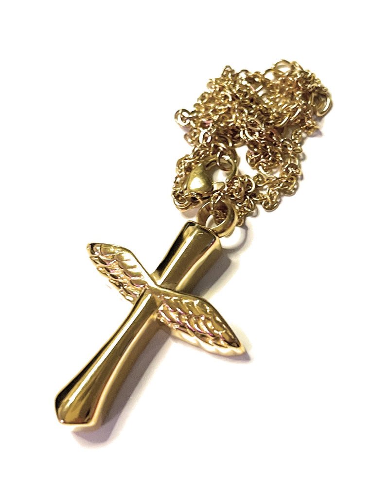 Collier croix avec pendentif portionneur sniff tabatière Acier inoxydable Collier Or