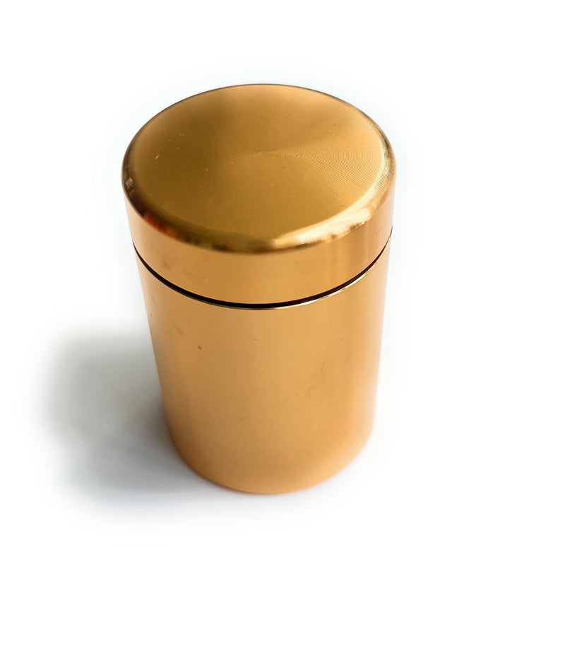 Aluminum tin with screw cap for keeping fresh and storing spices etc.