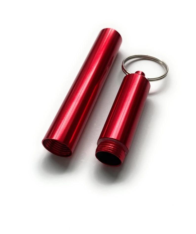 Verschließbare Aluminium-Pillenbox als Schlüsselanhänger – Rot Kompakt & Vielseitig -  from DieBallerei