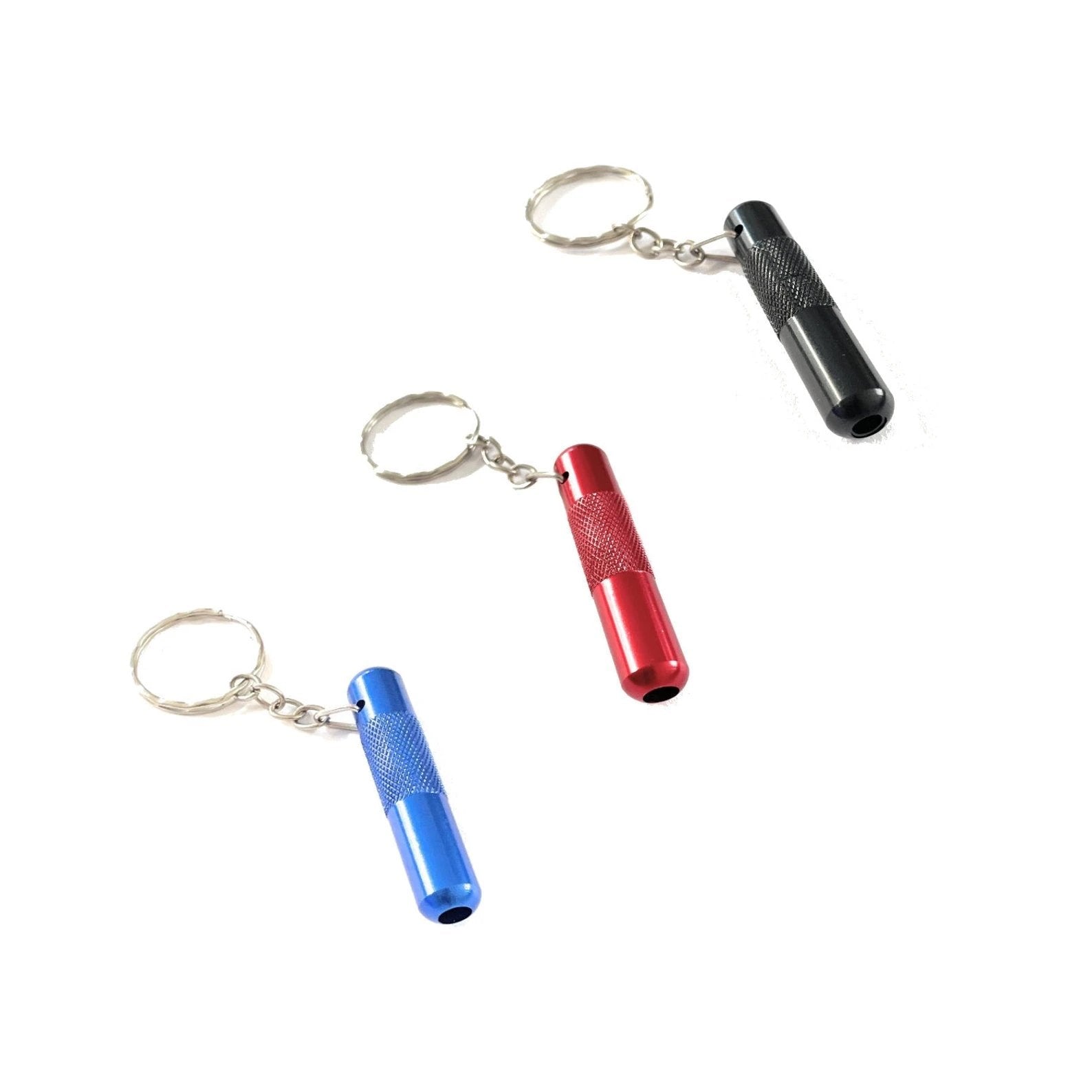 Praktisches Aluminium Ziehröhrchen mit Schlüsselanhänger – Blau -  from DieBallerei
