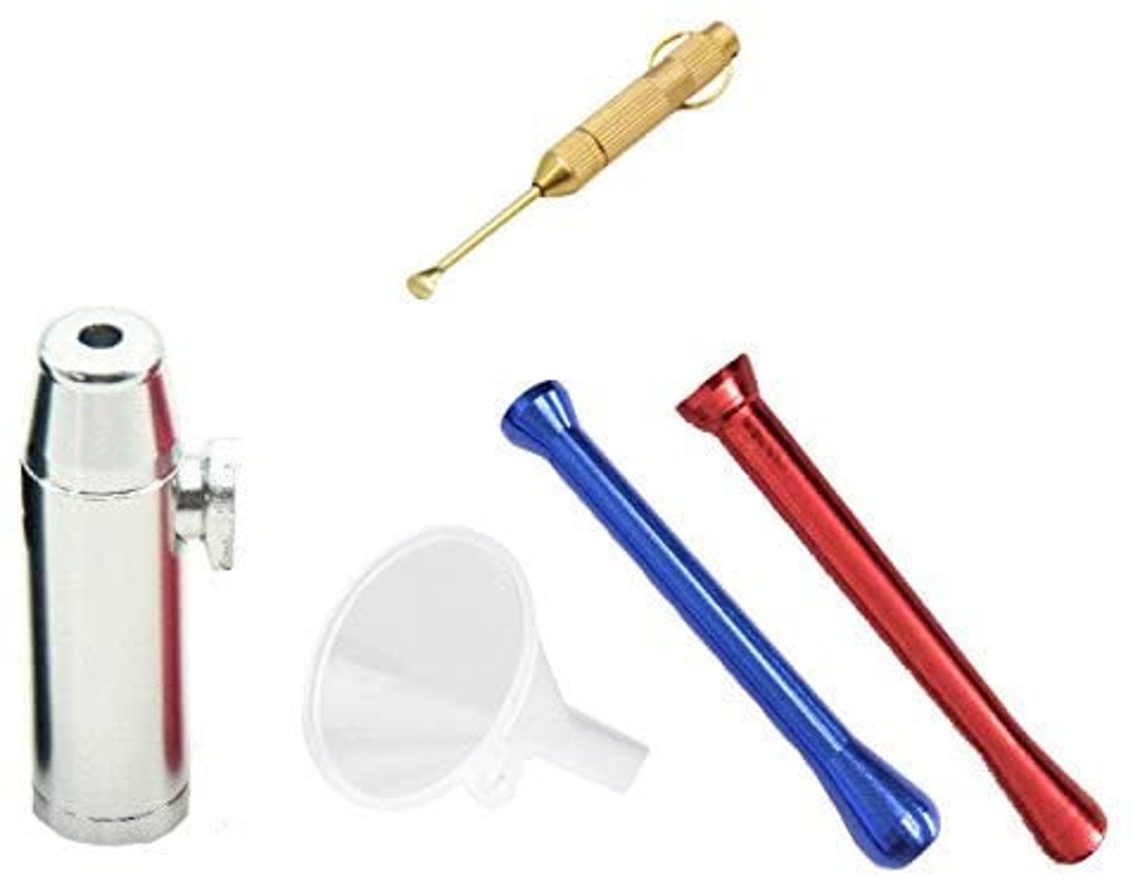 Distributeur SET Portioner Sniff Snuff Distributeur Distributeur (Tube, Distributeur, Cuillère Pliable et Entonnoir)