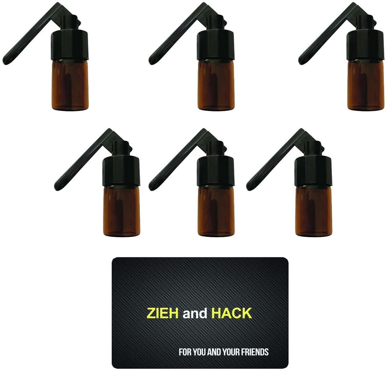 SET Spender (6 x inkl. 1 Zieh- und Hack Karte) Dosierer Portionierer sniff snuff sniffer Spender Dispenser mit ausklappbarem Löffel V2