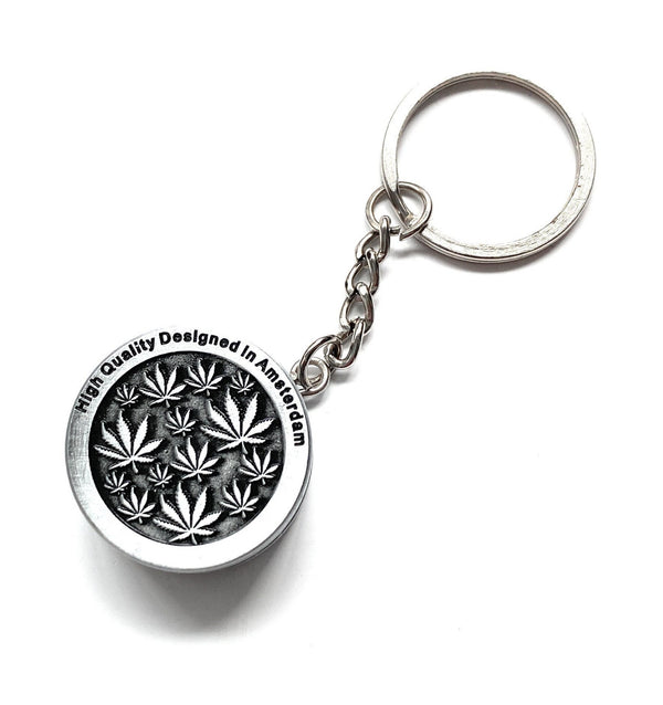 Mini Grinder Schlüsselanhänger To-Go (30mm) 2 Schichten Aluminium mit Magnet Smoking Mühle Cookie Lustig Spaß Stoner Anhänger