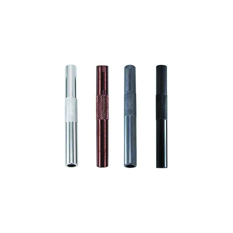 Röhrchen Set inkl. Zieh und Hack Karte - 2 Stück - aus Aluminum–Zieh - Röhrchen - Snuff - Snorter Dispenser – Länge 70mm Chrome