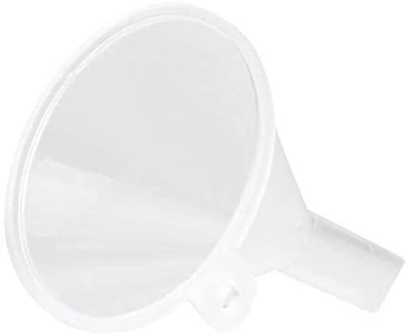 1 Großer Glas-Spender mit klappbarem Löffel & Mini-Trichter – Klar oder Braun mit rotem Deckel -  from DieBallerei