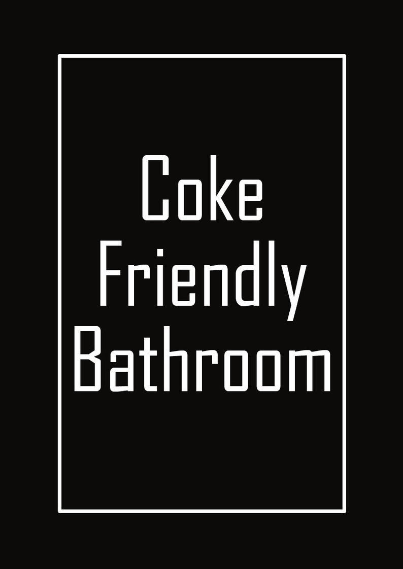 Gift Set Coke friendly bathroom Poster + Röhrchen, Spender mit Löffel und Karte Schwarz sniff snuff Schnupfen