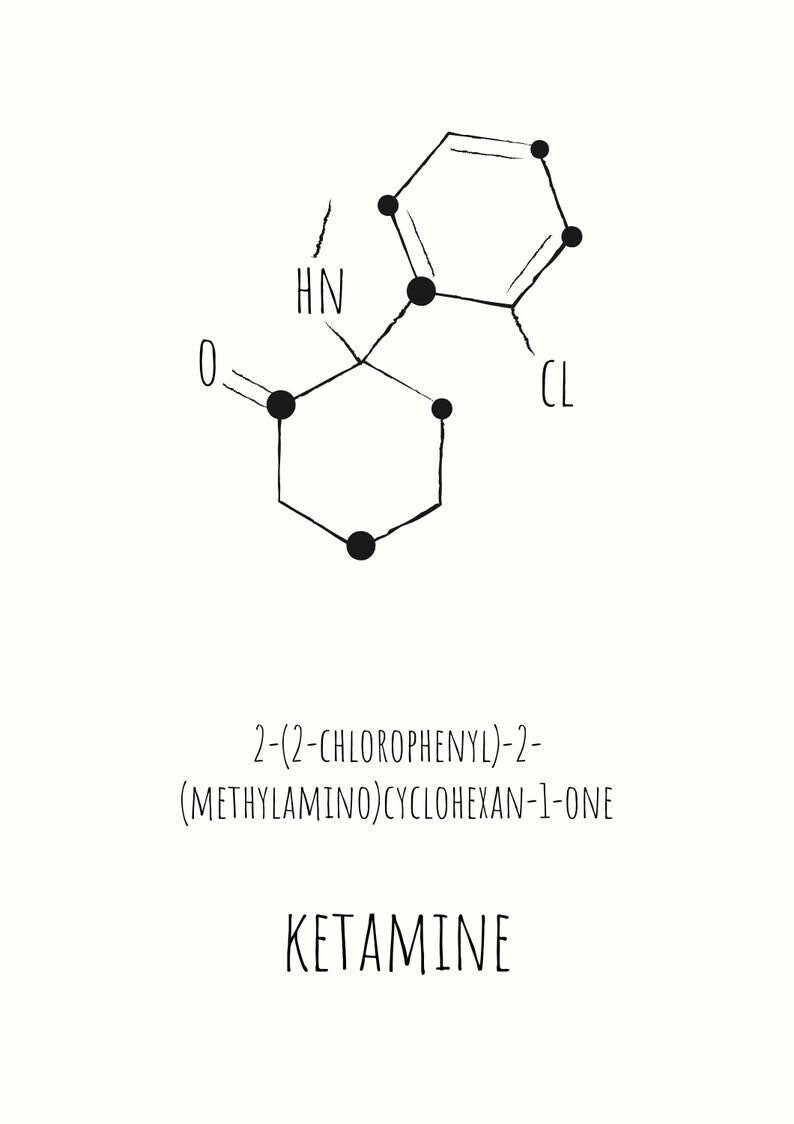 Poster "Poster "Ketamine" A3 avec cadre en molécule noire molécule de cocaïne amusant poster photo décoration murale coca