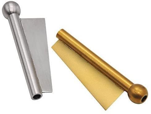 2 x Colored Metal Snuff Bat Snorter Nasal Tube Bullet Sniffer Snuffer & Klingenrand (1x Silber 1x Gold)