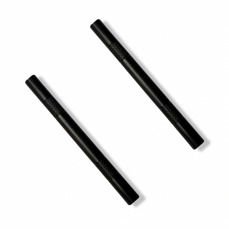 Tube set - 4 pieces - black matt tube made of aluminum - for your snuff - draw - tube - snuff - snorter - smoke pipe - stable, light, elegant nuff - dispenser - length 80mm - stable, light, elegant