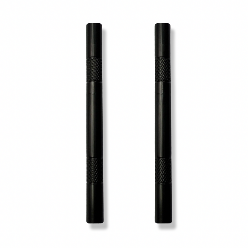 Tube set - 4 pieces - black matt tube made of aluminum - for your snuff - draw - tube - snuff - snorter - smoke pipe - stable, light, elegant nuff - dispenser - length 80mm - stable, light, elegant