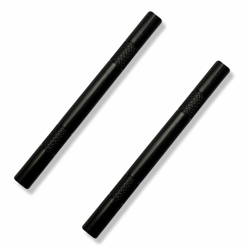 Tube set - 4 pieces - black matt tube made of aluminum - for your snuff - draw - tube - snuff - snorter - smoke pipe - stable, light, elegant nuff - dispenser - length 80mm - stable, light, elegant