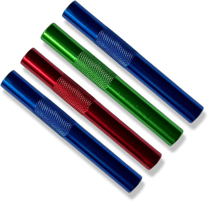 Tube made of aluminum - for your snuff drawing tube - length 70mm x 9mm red/blue/green