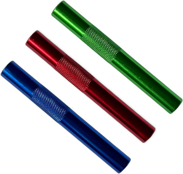 Tube en aluminium - pour votre tube à priser - longueur 70 mm x 9 mm rouge/bleu/vert