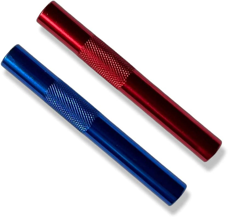 Tube made of aluminum - for your snuff drawing tube - length 70mm x 9mm red/blue/green